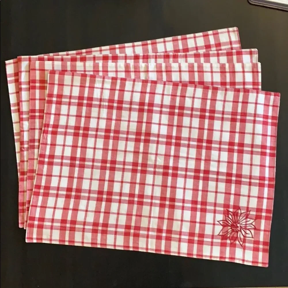 Red Gingham Placemats, Like New!!